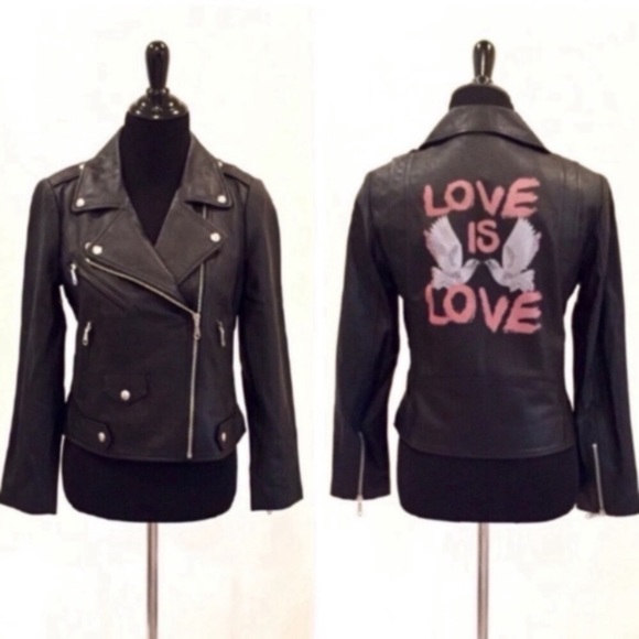 Rebecca Minkoff Jackets & Blazers - Rebecca Minkoff Wes Moto Love Doves Leather Jacket